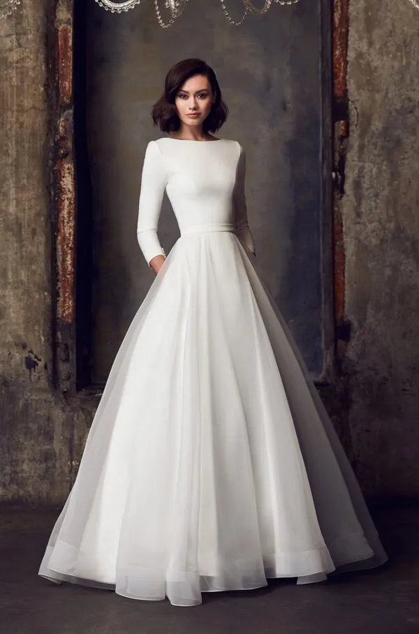 Modest Ball Gown Wedding Dress - Style #2308 | Mikaella Bridal