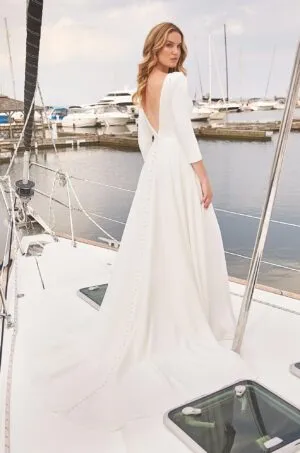 Effortless Crepe Wedding Dress - Style #2381 | Mikaella Bridal