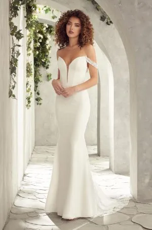 Delicate Lace Back Wedding Dress - Style #2404 | Mikaella Bridal