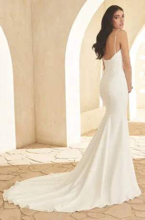 Modern Neckline Wedding Dress - Style #5011 | Paloma Blanca