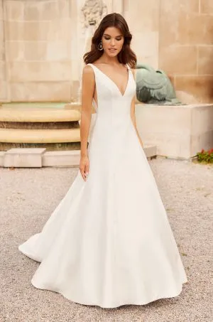 Stunning V-Neck Wedding Dress - Style #P5027 | Paloma Blanca