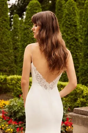 Crepe Skirt Slit Wedding Dress - Style #P5029 | Paloma Blanca
