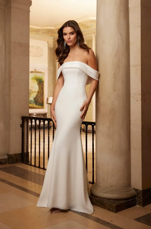 Lovely Crepe Wedding Dress - Style #P5061 | Paloma Blanca