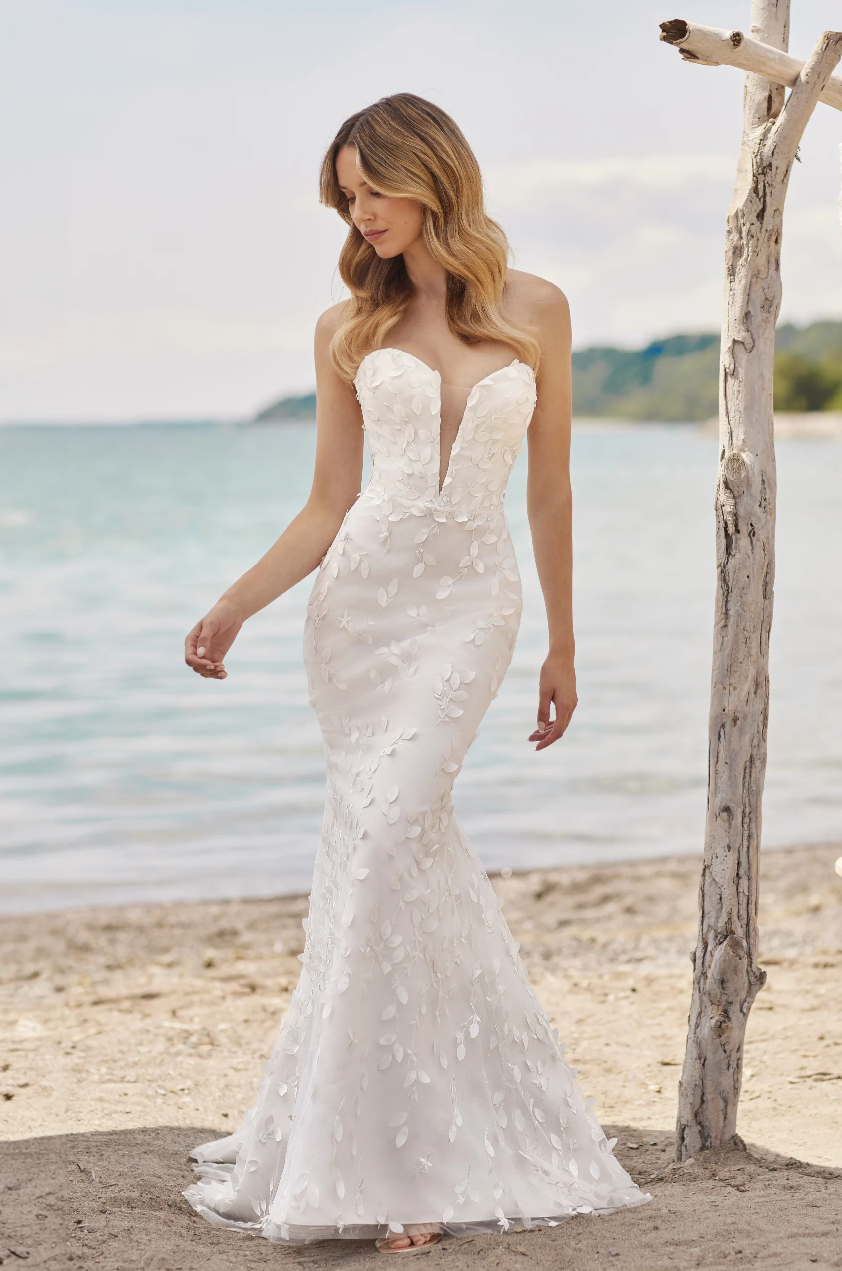 Stunning Strapless Lace Wedding Dress - Style #M2481 | Mikaella Bridal