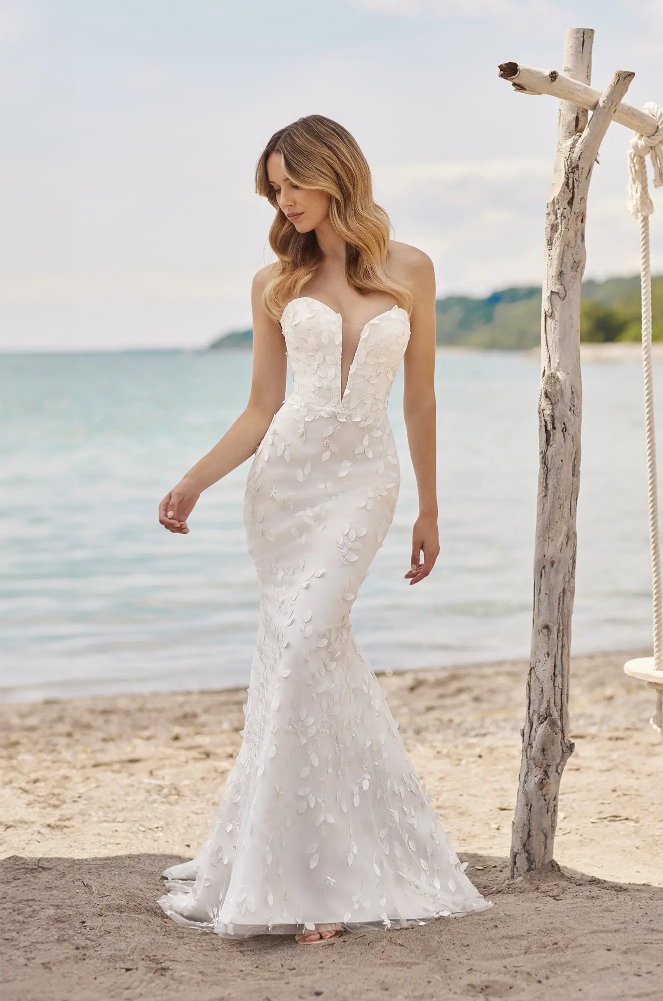 Stunning Strapless Lace Wedding Dress Style M2481 Mikaella Bridal