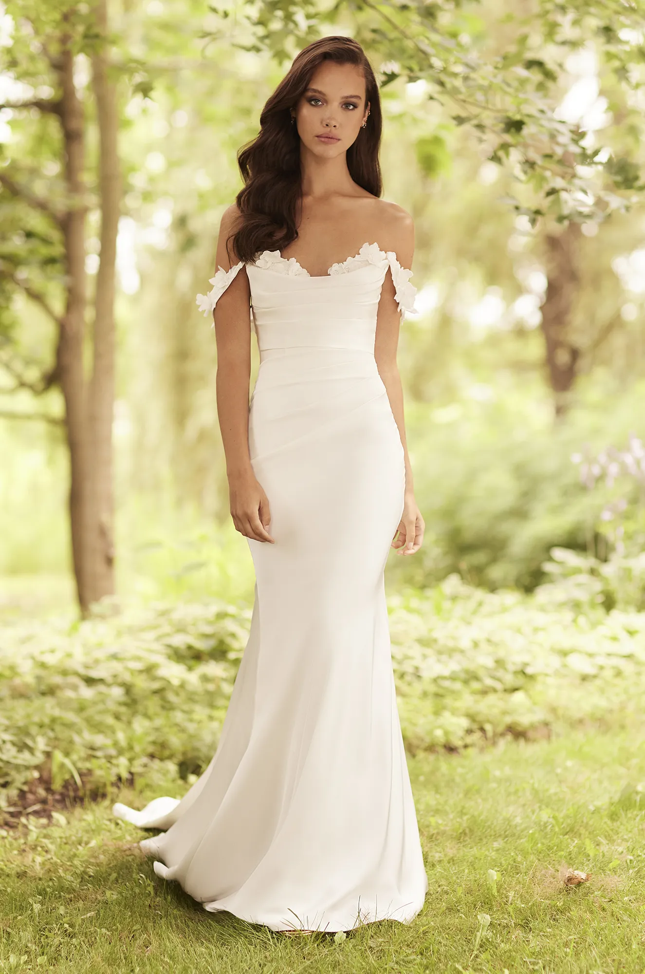 パーティードレス White One Shoulder Shadow Silk Dress E2527_diamond_white_nude_a.webp