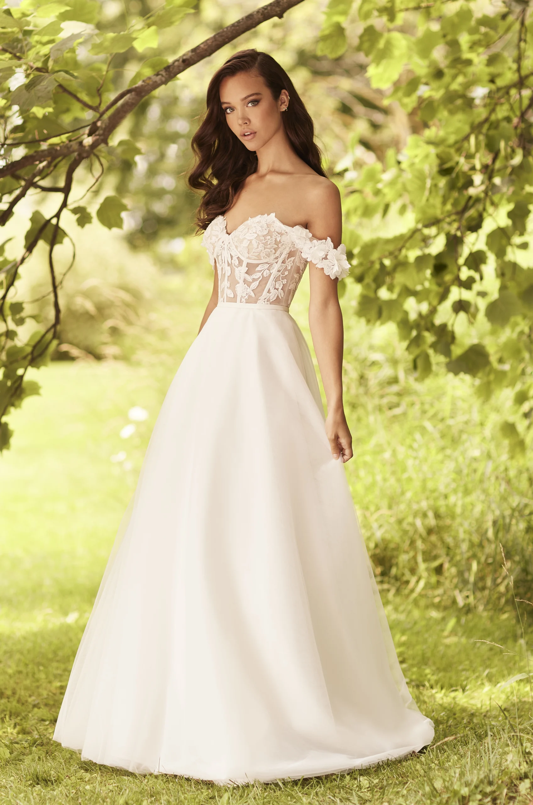 Lace and Tulle Corset Wedding Dress - Style #P5086 from Paloma Blanca