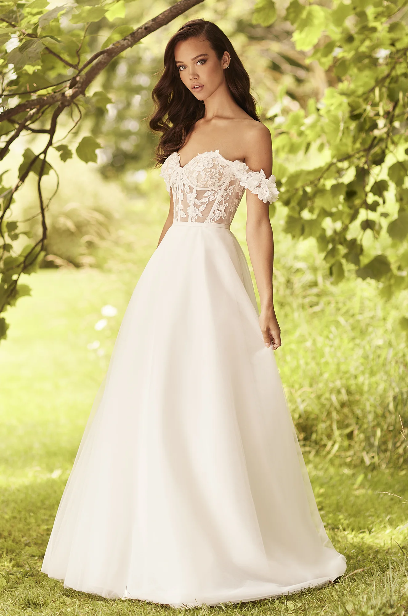 Lace and Tulle Corset Wedding Dress Style P5086 Paloma Blanca