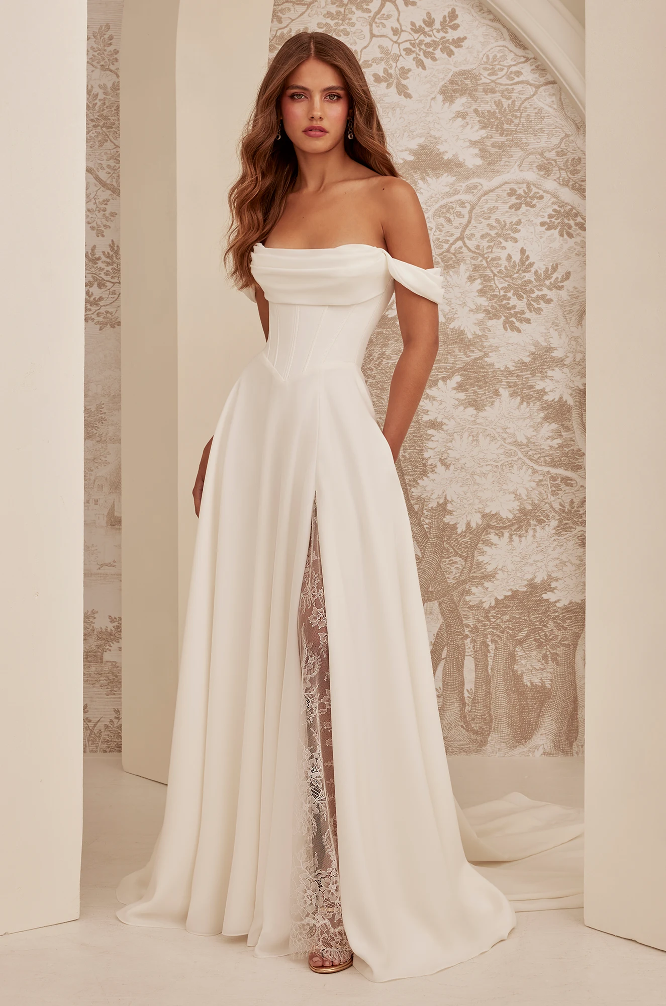 Snow flower lace dress (Ice gray)