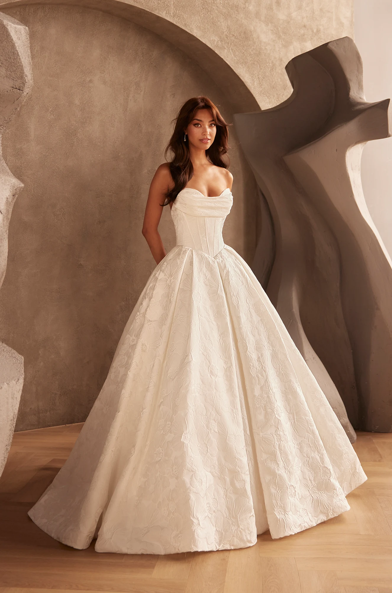 Pleated ball gown online